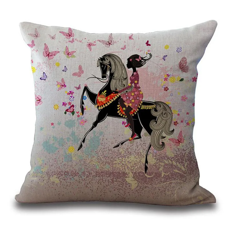 Симпатичная хлопковая льняная наволочка с цветами для девочек креативные