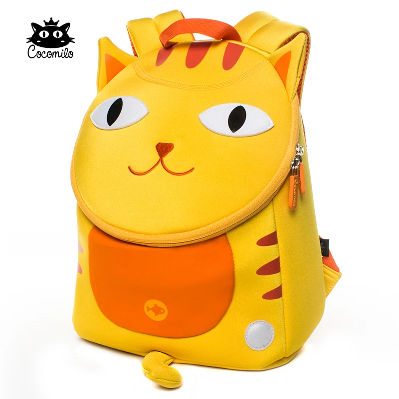 Cocomilo Little Kids School Bag Waterproof Cat Model Neoprene Children School Backpack Girls Lovely 3D Cute Cat  for 2-5 Years