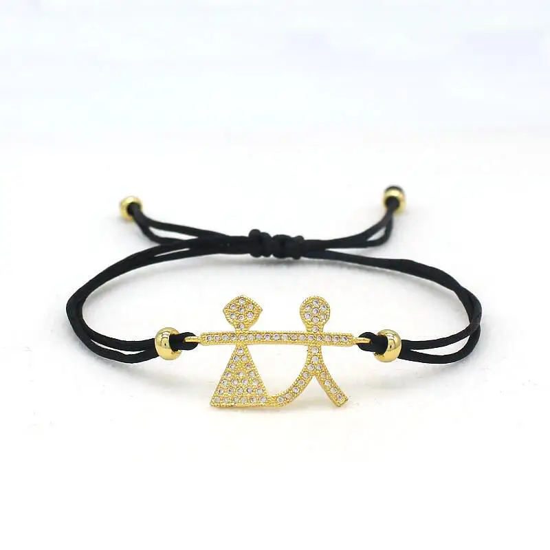 Брендовый милый Мишка Lucky Red Rope браслет женский модный микро проложить CZ Циркон