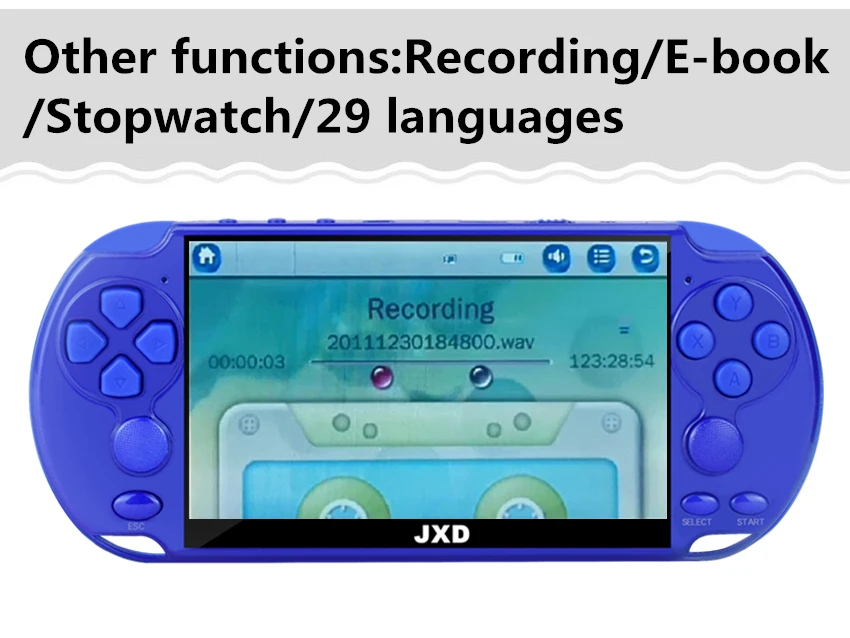 JXD, 48 ГБ, 5,1 дюйма, двойной джойстик, игровая консоль, встроенный в 9450, игра для аркадных игр, neogeo/cps/gba/gbc/GB/sens/nes/smd, mp5 DV/DC