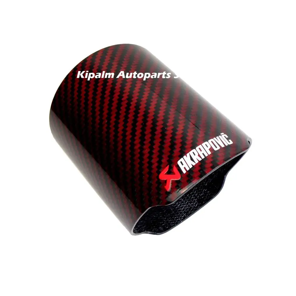Akrapovic логотип автомобиля Универсальный выхлопной трубы красный и саржевый углеродного волокна крышка Глушитель Трубы наконечник чехол выхлопной трубы наконечник корпус