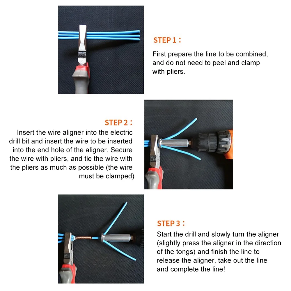 

2.5-4 Square Hole Electrical Twist Wire Tool Electrician Universal Automatic Twisting Wire Stripping Doubling Machine Connector