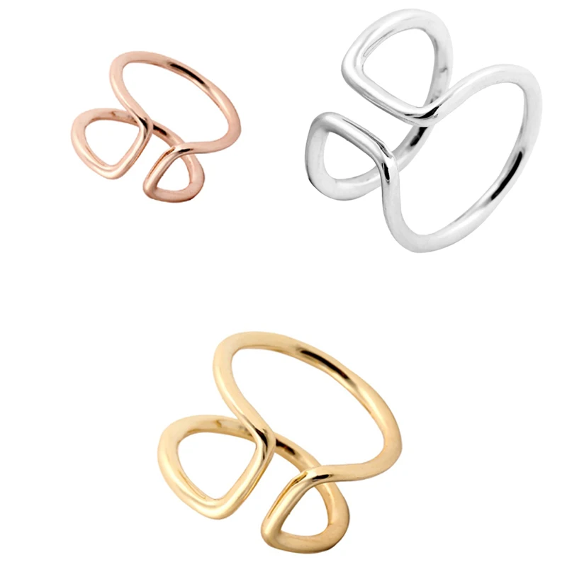 Yiustar Новая мода палец Кольца простые Провода обручальное для Для женщин в 3 цвета