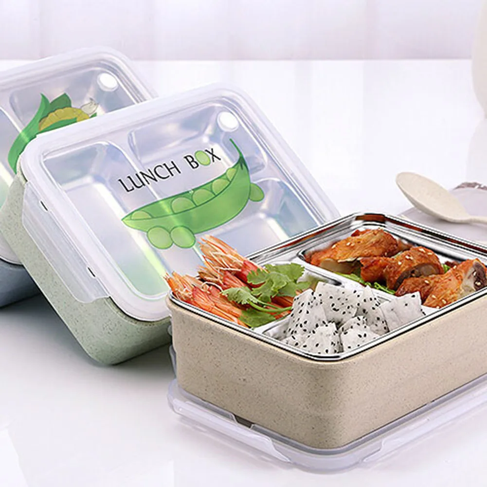 1200ml Portable Lunch Box Stainless Steel Cartoon Picnic Food Storage Container Useful | Дом и сад
