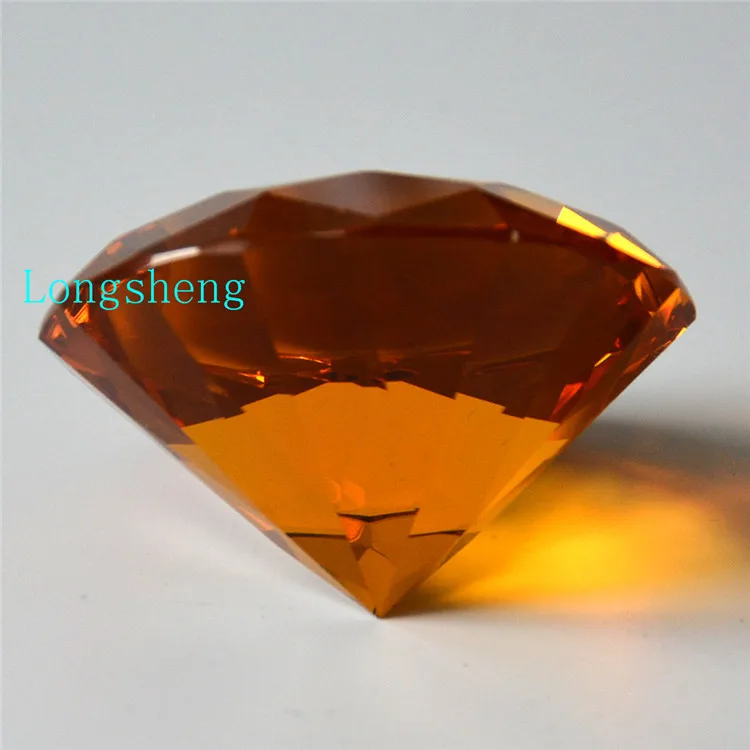 60 мм янтарный цвет Хрустальный бриллиант пресс папье украшения для дома