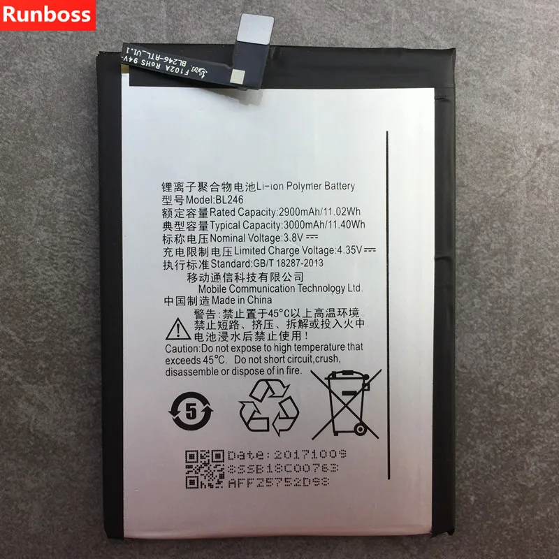 2900/3000 мАч полная емкость BL246 батарея для lenovo VIBE SHOT Z90 Z90-7 Z90-3 z90a40 батареи для мобильных телефонов