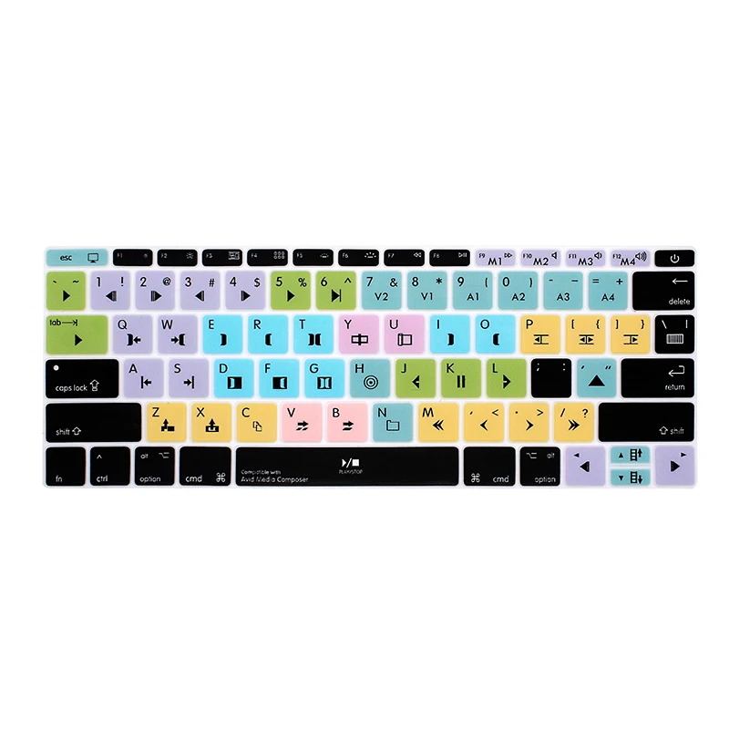 HRH Ableton Live premium Pro CC Final Cut Pro X Avid Pro инструменты США Силиконовые ярлыки клавиатура чехол для Macbook retina 12 A1534