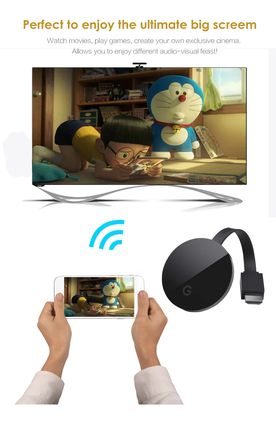 YEHUA G5/G5A 1080p HD мини Смарт ТВ коробка Wifi дисплей ключ Android 4,2 ТВ-карта Miracast DLNA Airplay Зеркальное зеркало хром