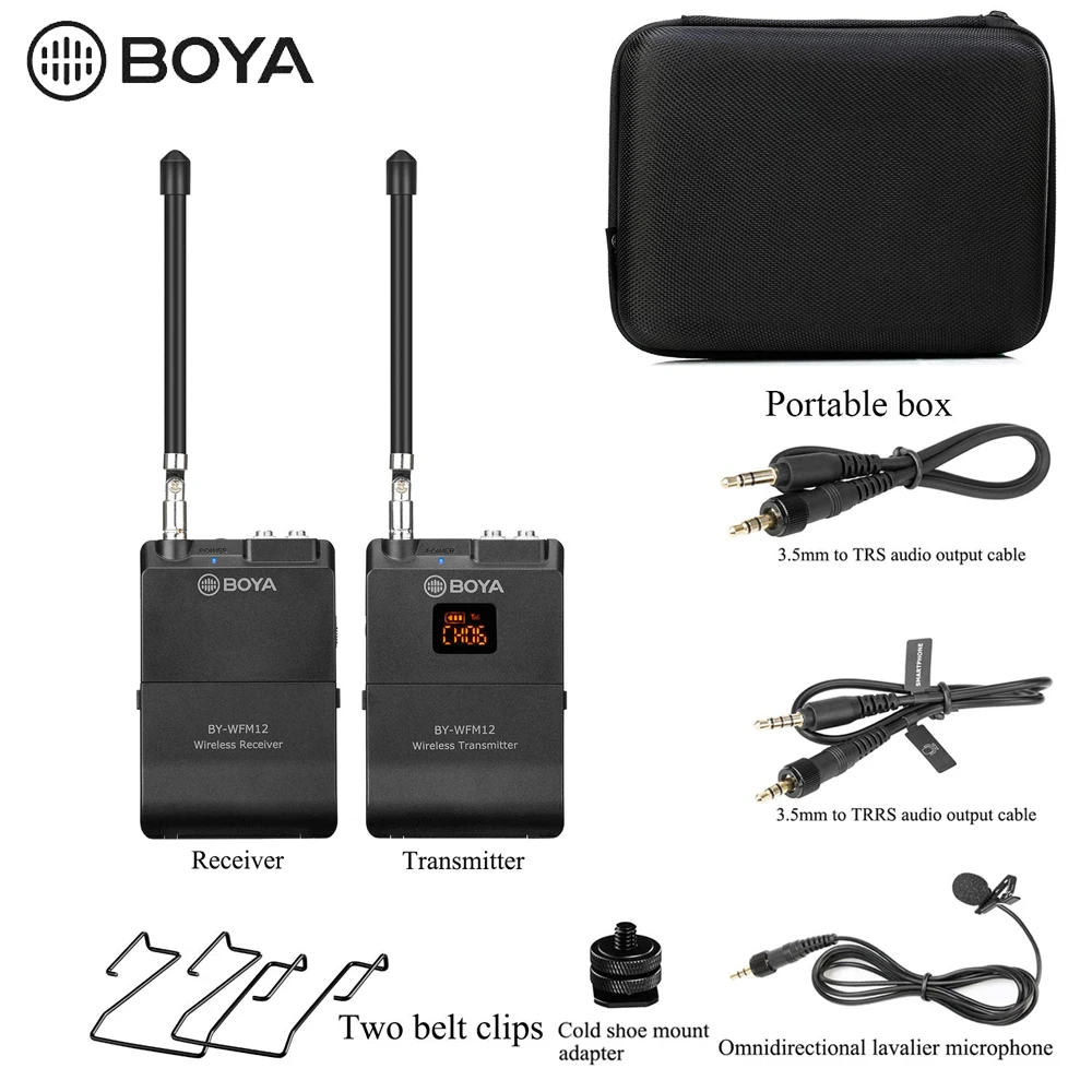 BOYA BY-WFM12 беспроводной микрофон VHFMic система для iPhone sony Canon DSLR видеокамеры Аудио рекордер PK WM4 BY-WM4