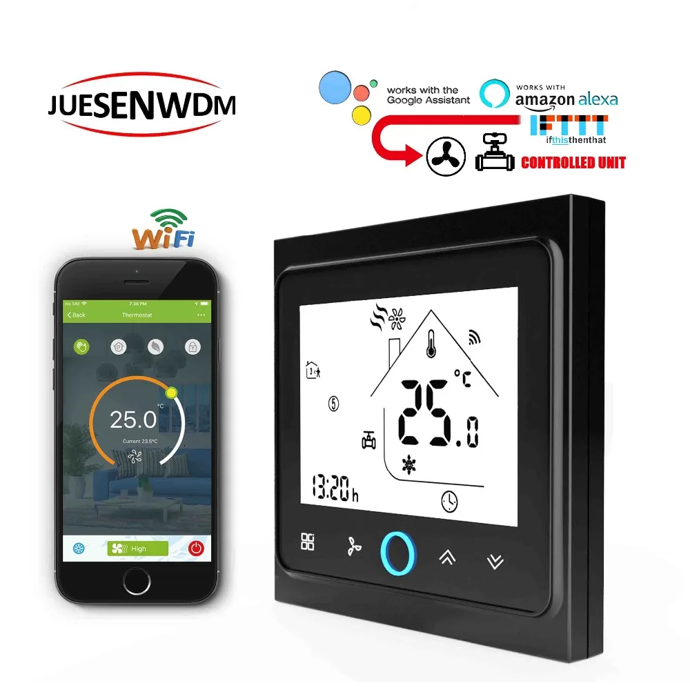 TUYA 95 240VAC 24v температура отопления охлаждения термостат WI FI Американская
