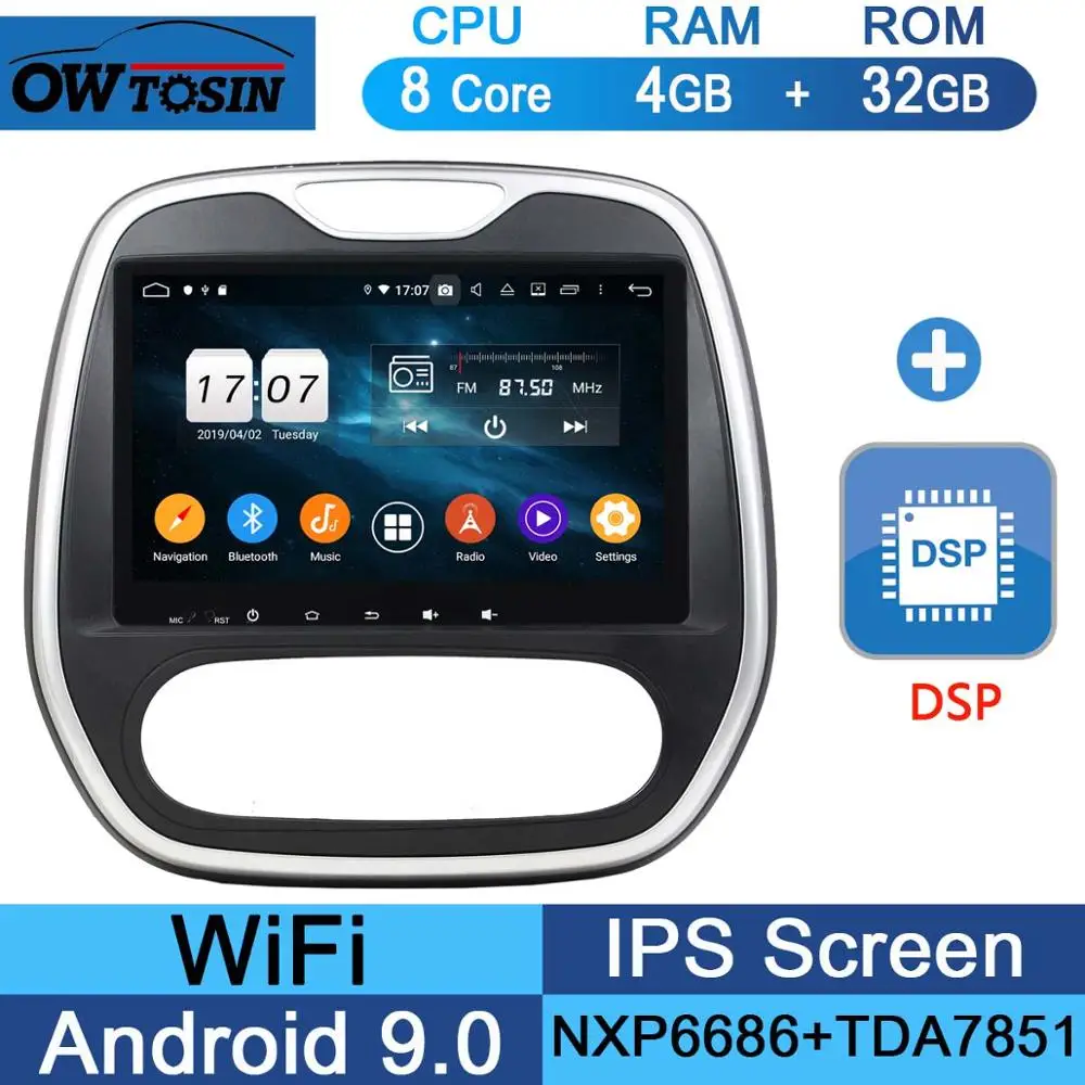 32G DSP Ips " Android 9,0 8 ядерный 4G+ 64G Автомобильный мультимедийный плеер для Renault Capture captur 2011- MT gps Радио Стерео CarPlay Parrot BT - Цвет: 32G DSP