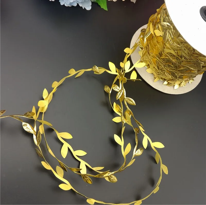 6 Meters/lot Silk Leaf-Shaped Handmake Artificial Leaves for Wedding Decoration DIY Wreath Gift Scrapbooking Craft Fake Flowers