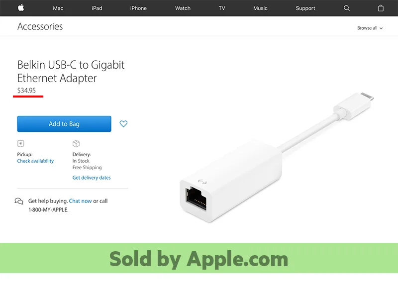 Belkin оригинальный USB C к Gigabit Ethernet адаптер (type до 1000/100 Мбит/с сетевой карты) для MacBook