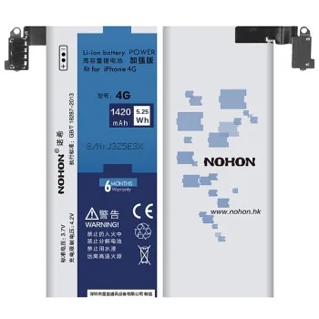 100% Оригинальный аккумулятор NOHON для Apple iphone 4 Аккумулятор 1420 мАч с розничной