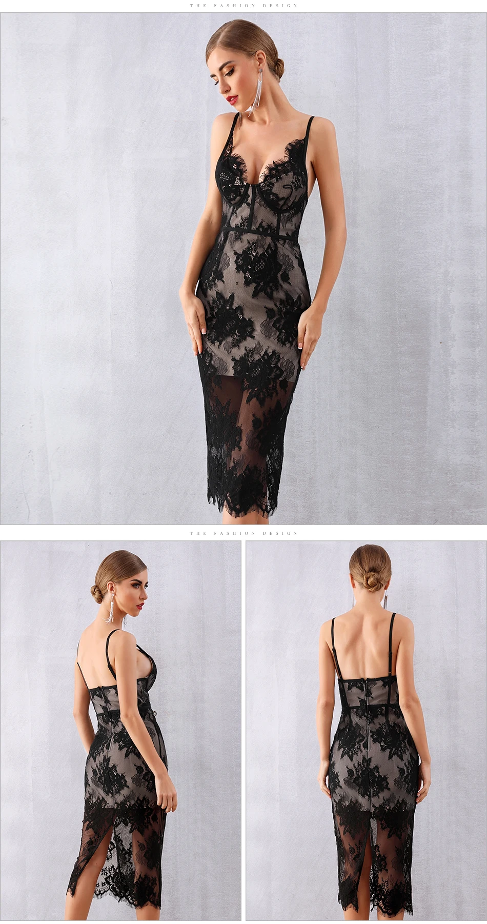Adyce летнее Бандажное платье Для женщин Vestidos пикантные черные сапоги кружево V образным вырезом Спагетти ремень Клубное платье знаменитости Вечеринка платья