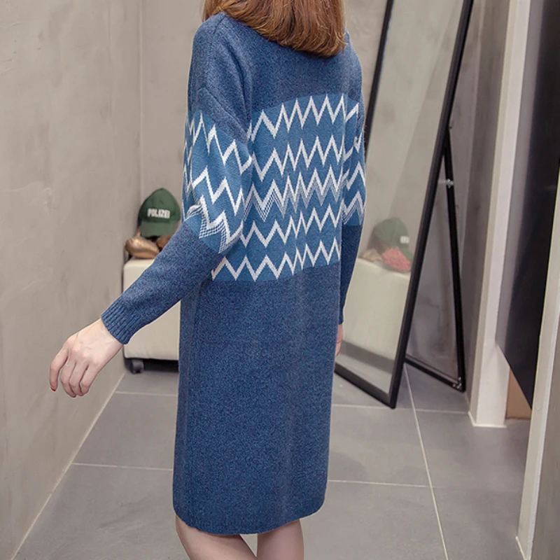 Для беременных и кормящих вязаное платье свитер для грудного кормления платья