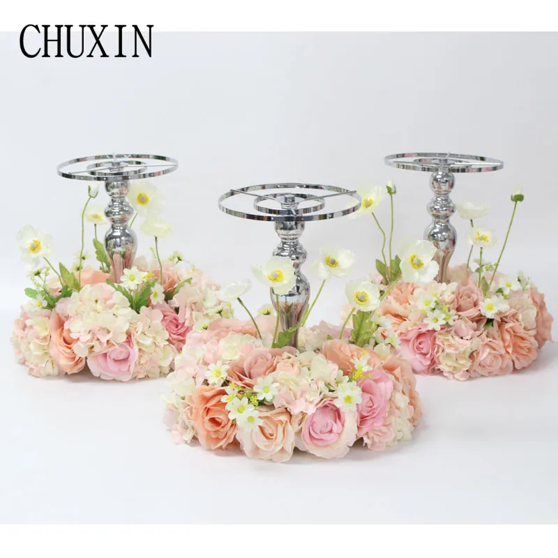Customized artificial flowers Table flower round bottom desktop decoration Wedding layout road lead Stage decorative 1pc | Дом и сад