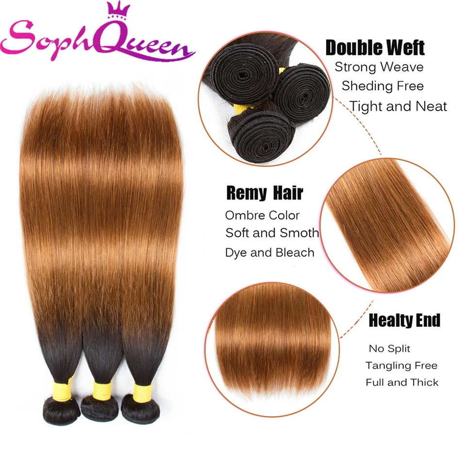 Soph queen волосы перуанские прямые предварительно цветные Омбре remy волосы блонд шиньон пучки человеческих волос для наращивания