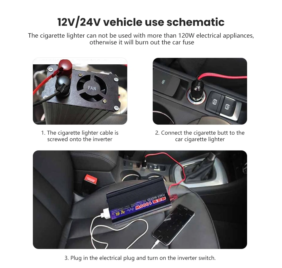 1200 Вт Чистая синусоида Инвертор DC12V/24 В/48 В для AC220V 50 Гц двойной цифровой дисплей двойной USB блок питания конвертер переключатель Reca