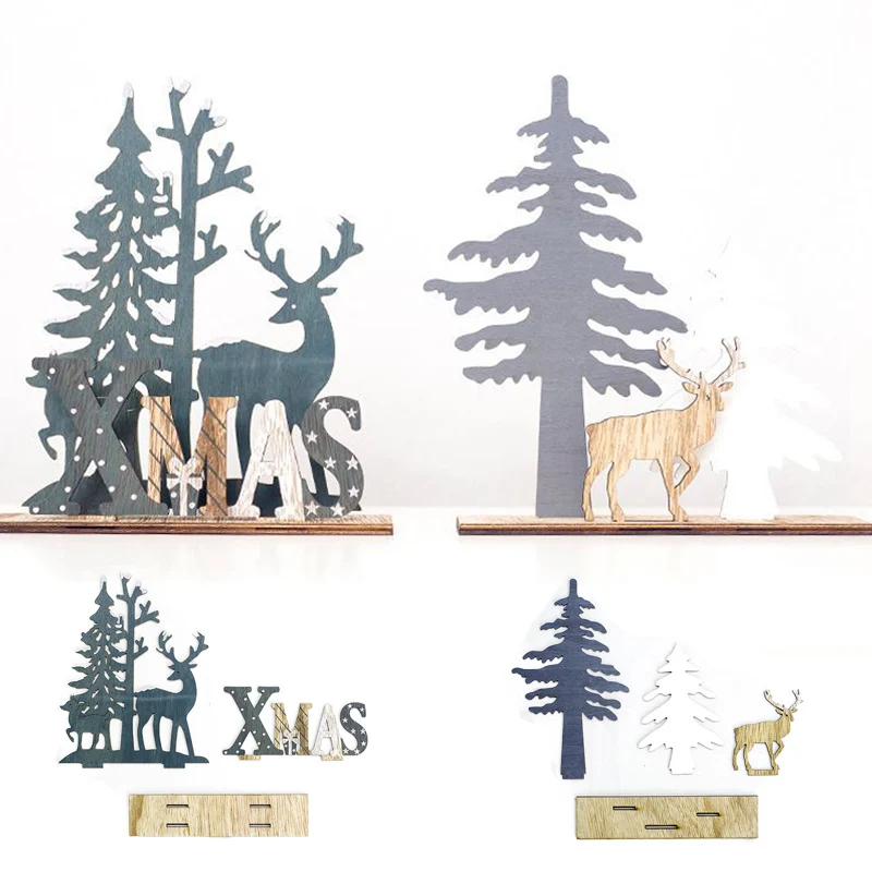 DIY Wooden Elk Pendant Christmas Decoration 3D Splice Deer Xmas Ornaments Home Party Kids Gift | Дом и сад