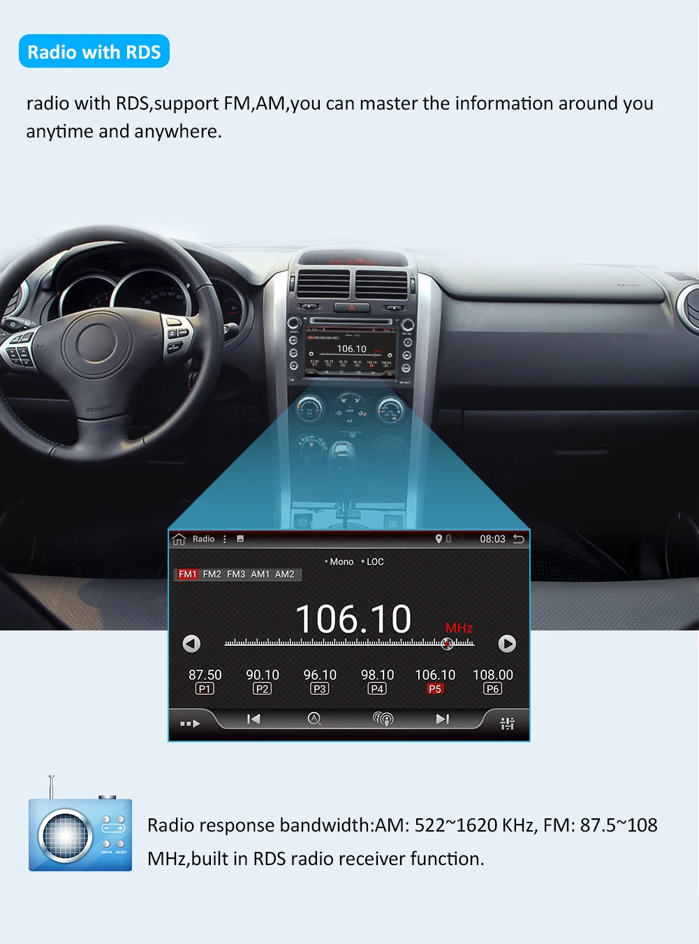 32G rom 8 ядерный 2Din Android 9,0 автомобильный Стерео Радио DVD gps навигация для Suzuki Grand Vitara 2005-2011 автомобильный аудио видео плеер