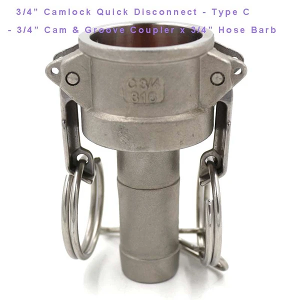 3/" Camlock БЫСТРОРАЗЪЕМНАЯ камера и паз фитинг 316 из нержавеющей стали Homebrew пивная насосная труба - Цвет: C