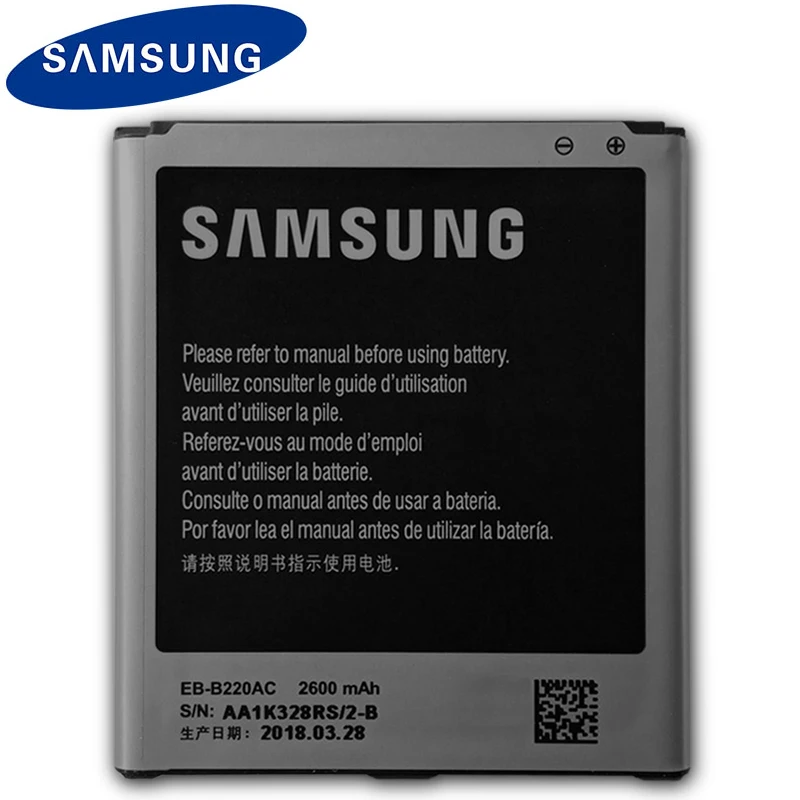 Оригинальный EB-B220AC батареи для телефона SAMSUNG GALAXY Grand 2 SM-G7106 G7108 G7108V SM-G7102 запасная
