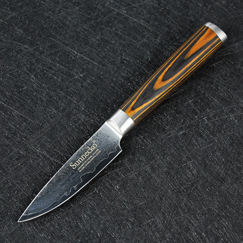 Sunnecko 3 шт. Кухня Ножи комплект японский Дамаск Сталь Sharp Шеф-повар Santoku обстрагывая