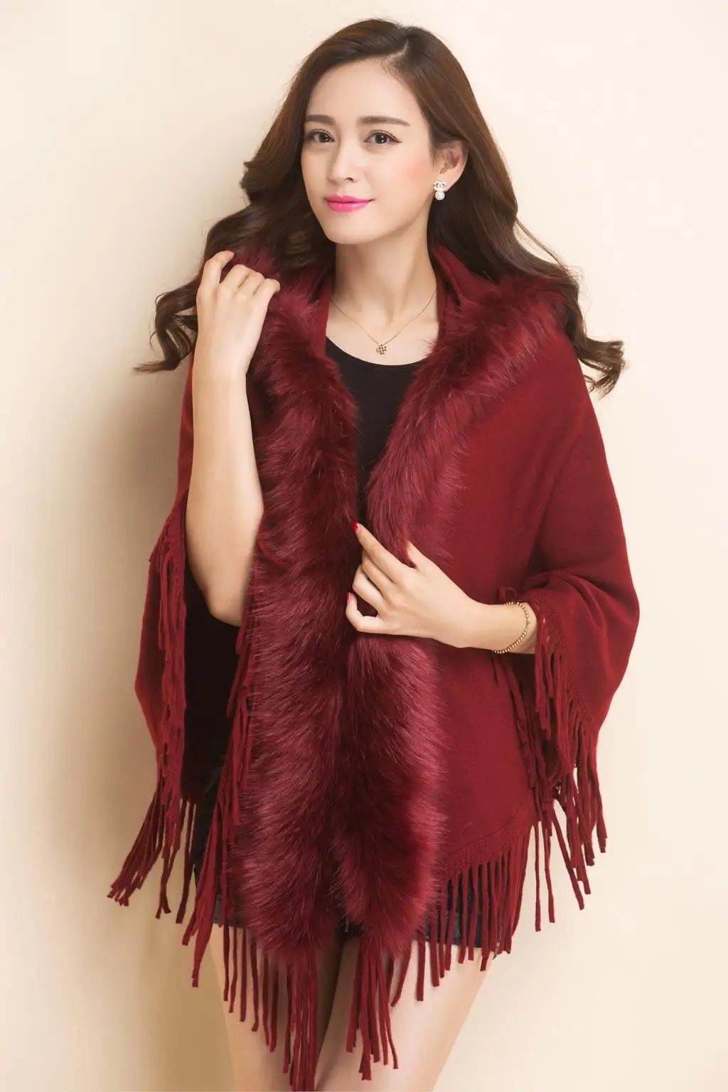 Женские плащи и пончо 2018 осень-зима женские плюс размер с капюшоном меховой