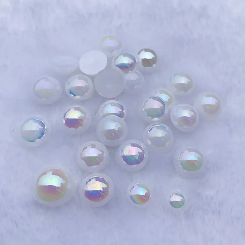 Акриловые Пришивные АВ бусины из белого искусственного жемчуга 6/8/10/12 мм АБС