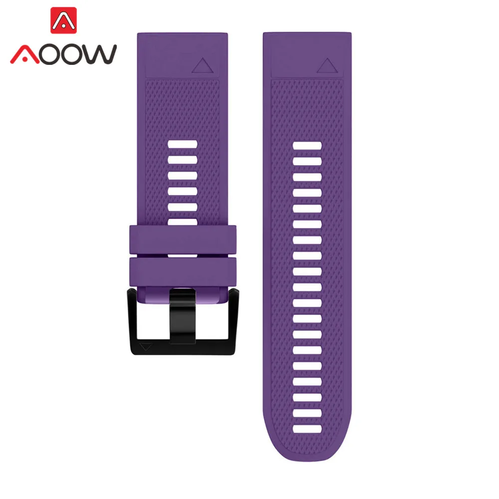 Purple Мягкий силиконовый ремешок для наручных часов 22 мм 26 мм для Garmin fenix 3 HR fenix 5X fenix 3HR fenix5 D2 S60 Quick Release Easy fit - Цвет ремешка: Purple
