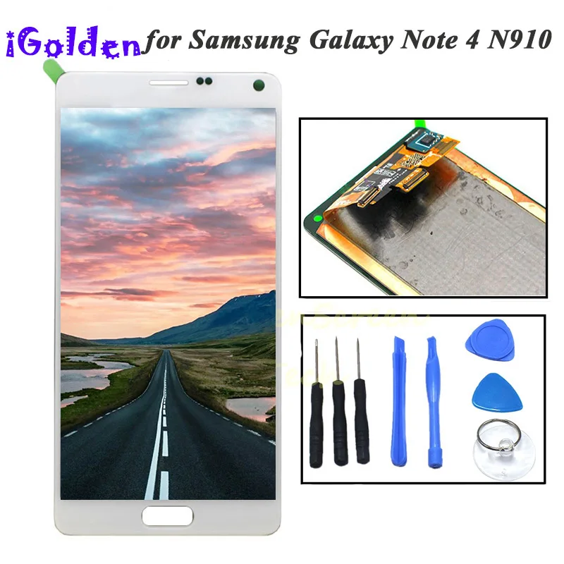 Сменный сенсорный ЖК экран AMOLED для Samsung Galaxy Note 4 Note4 N910 N910C N910A N910F N910H|Экраны