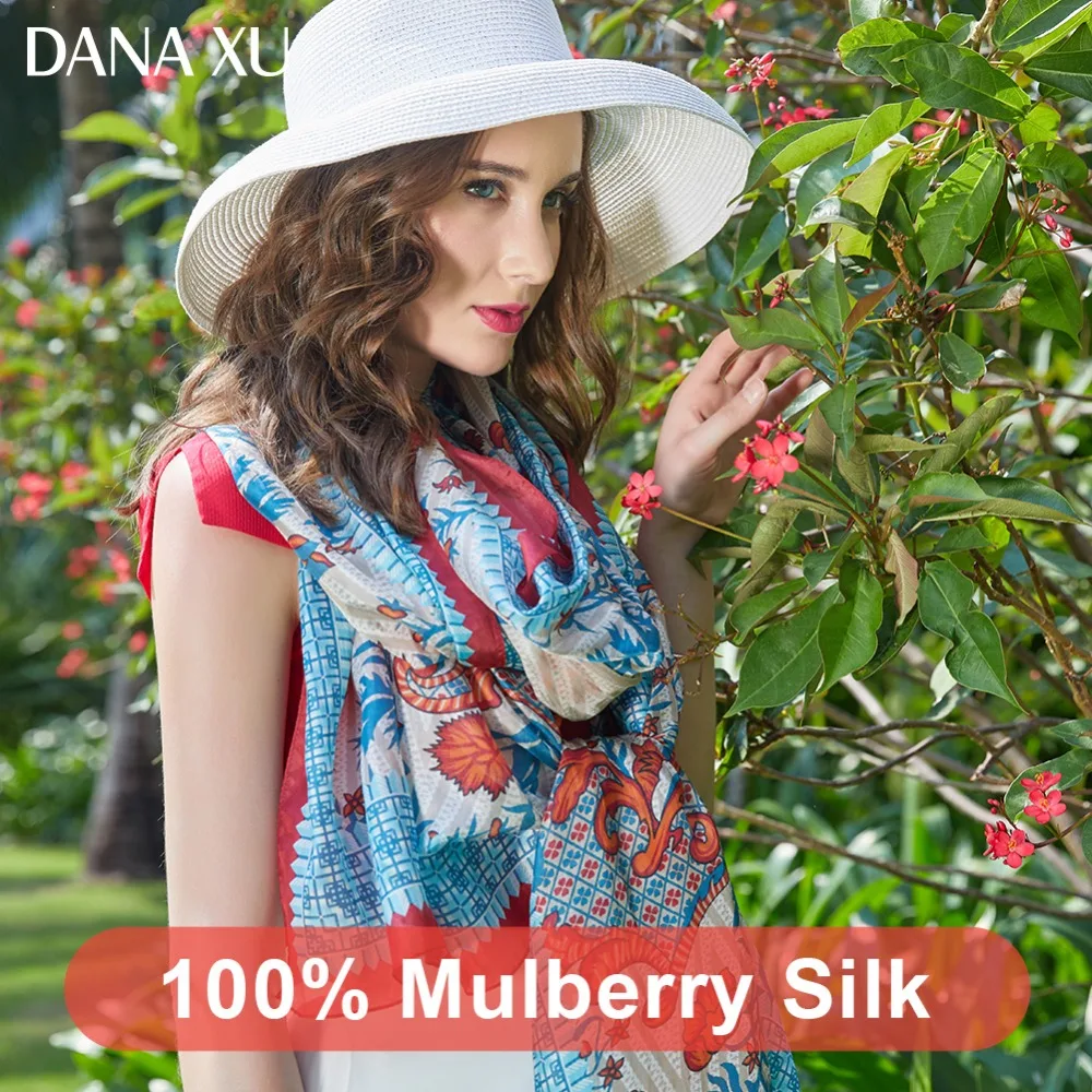 Женский длинный шелковый шарф роскошная брендовая накидка пляжное покрывало