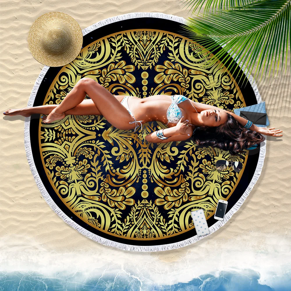 WISETONY Bohemia India Beach Towel Mandala Blanket Stripes Tapestry Yoga Mat Bath Tassels Large Fringe Serviette De Plage | Дом и сад
