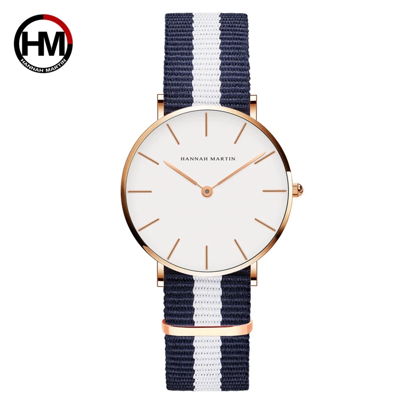 HANNAH MARTIN Fashion Casual Quartz Watch Women Nylon Strap Dress Watches Relojes Hombre Hot Gift relogio feminino | Наручные часы