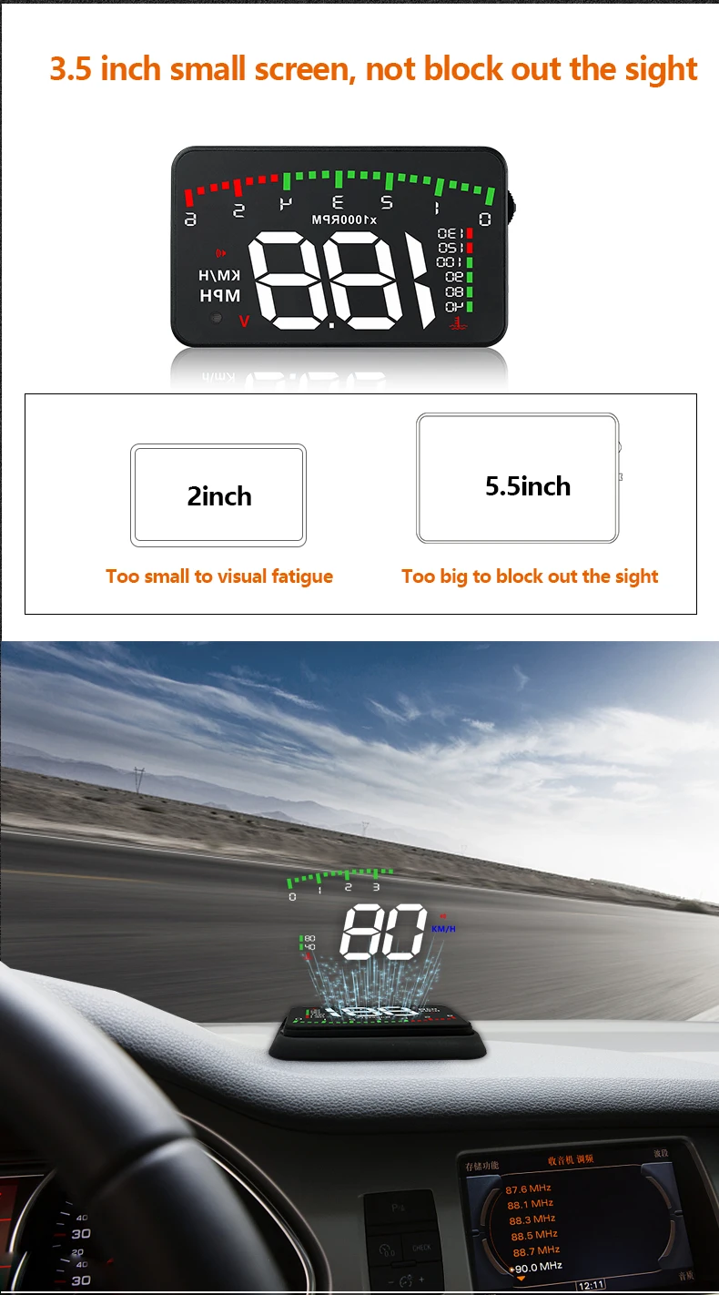 3 5 A900 HUD Head-Up дисплей Автомобильный Стайлинг Hud Дисплей превышение скорости