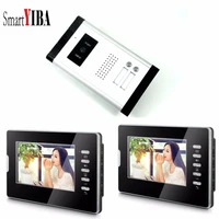 smartyiba video door viewer door bell doorphone motion detect take photorecording with 720p ir night vision 2 monitors units