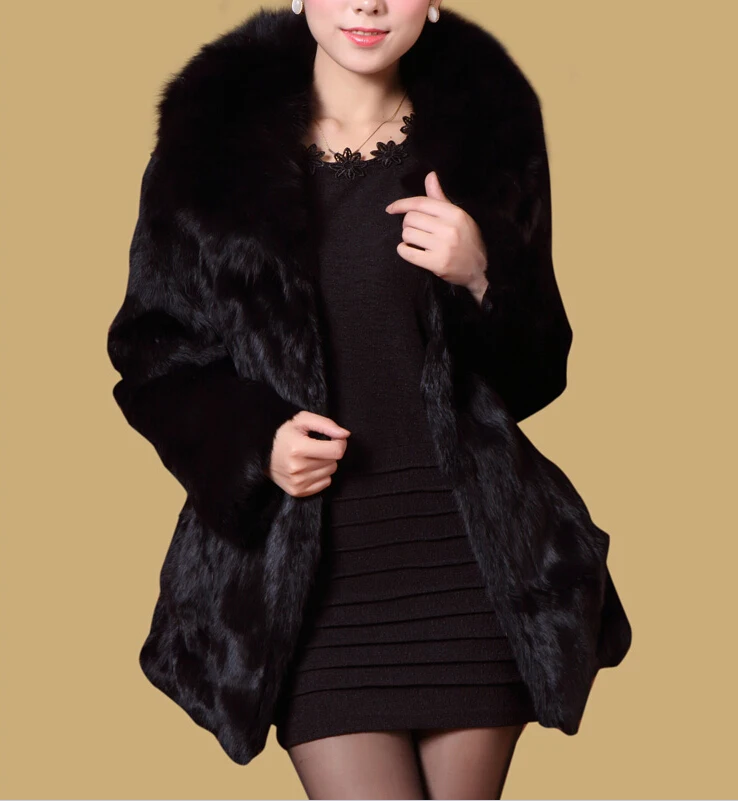 Новое поступление модное 100% натуральное пальто из кроличьего меха с роскошным