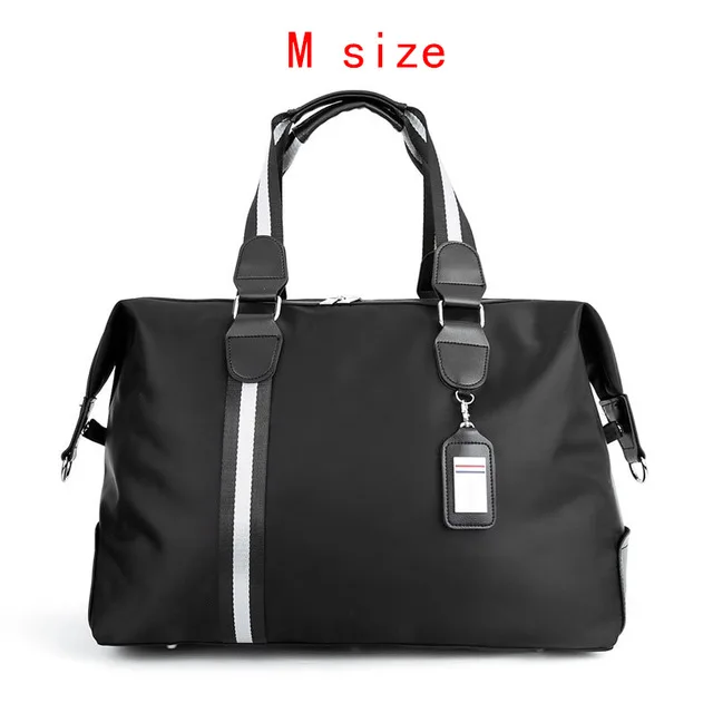 M Black travel bag Большая вместительная мужская дорожная сумка Женская водонепроницаемая нейлоновая Компактная сумка для поездки многофункциональные дорожные сумки упаковочные кубики - Цвет: M Black travel bag