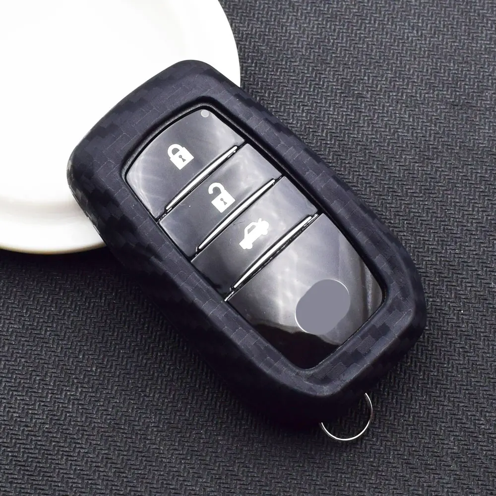 Мягкие силиконовые чехлы для ключей Toyota Miral Fortuner Rav4 Highlander Crown Remote Fob Shell Cover|key case