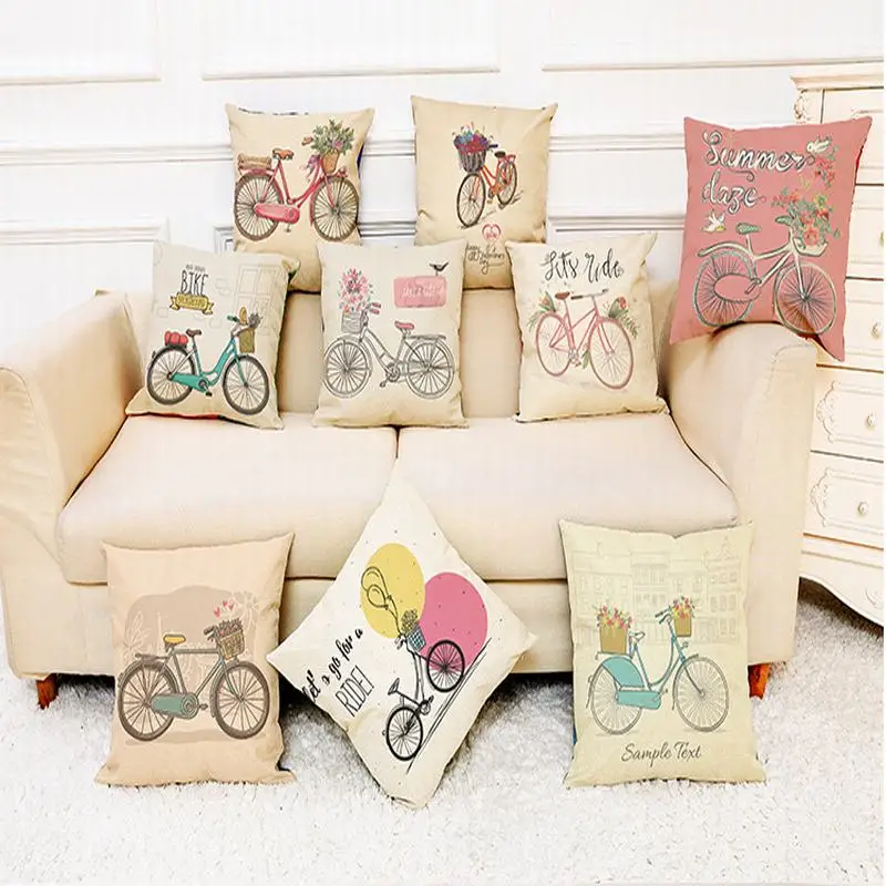 2018 европейские американские Цветочные велосипедные наволочки с принтом 45*45 см