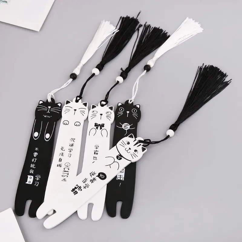 Симпатичная деревянная Закладка книжка с мультяшным котом Книжная страница