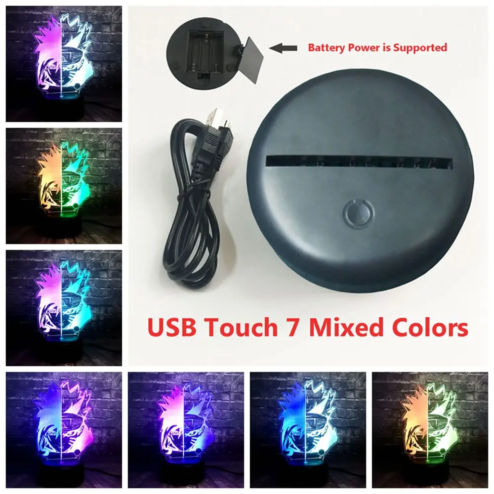 Светодиодный 7 цветов Uzumaki Наруто Саске мини креативный USB компьютер Лава домашнее декоративное ночное освещение Праздничная детская Подарочная игрушка - Испускаемый цвет: USB Mixed 7 Color