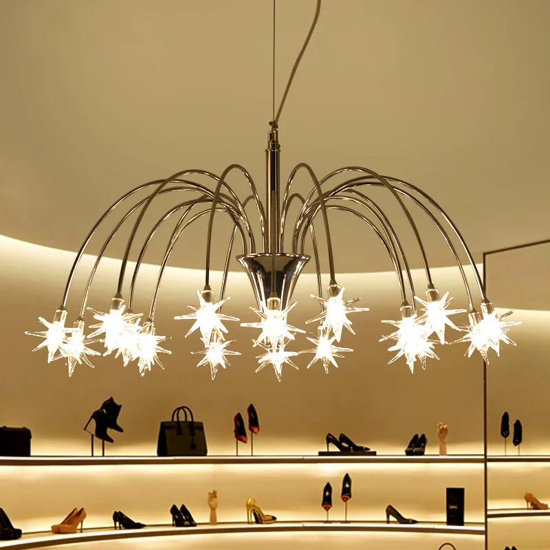 Modern Led Meteor Shower Star Pendant Light Restaurant Bar Coffee Shop Hanging Lamps Kitchen Dining kitchen chandelier | Лампы и