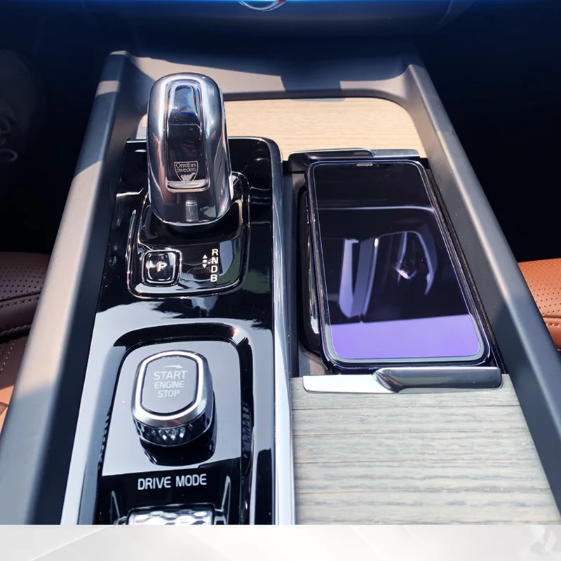 Для volvo xc90 S60 XC60 S90 C60 V60 для iPhone 8 x Samsung Note 9 S9 интерьер автомобиля QI Беспроводное