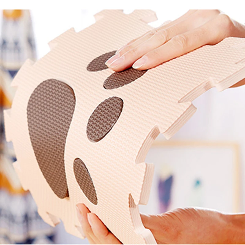 Водонепроницаемый игровой коврик для ползания из ЭВА с отпечатками лап 10 шт |