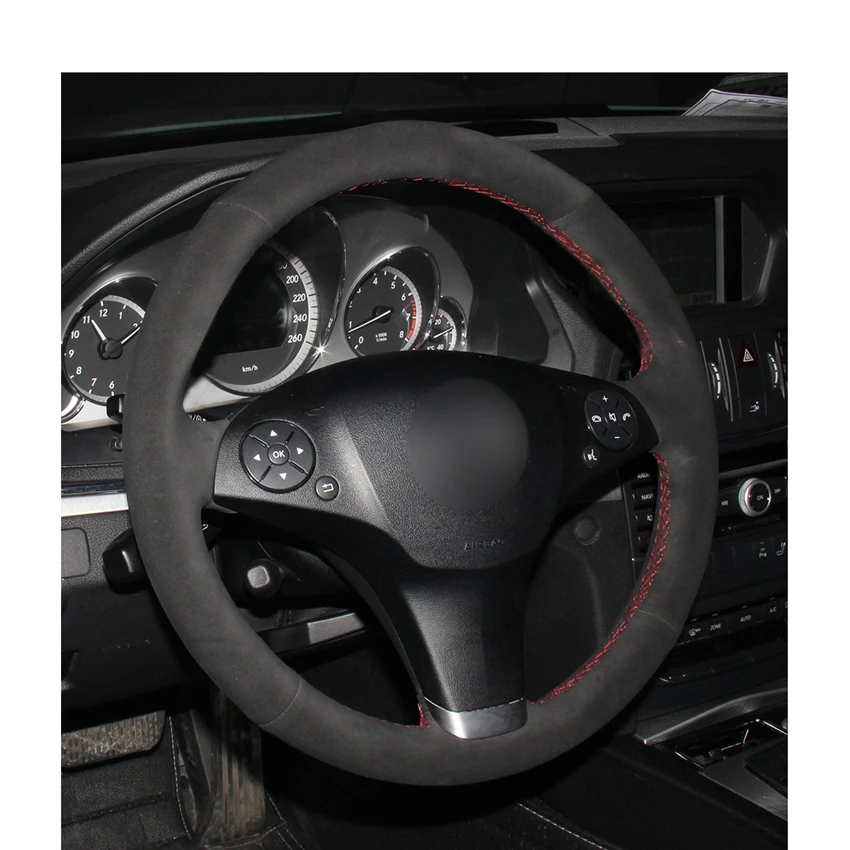 Сшитые вручную черные замшевые фотообои для Mercedes Benz C180 C200 C350 C300 CLS 280 300 350 GLK|Чехлы