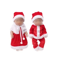 doll clothes christmas dress 43 cm baby doll clothes 2 styles fit 18 inch girl doll clothing accessories f646 f647