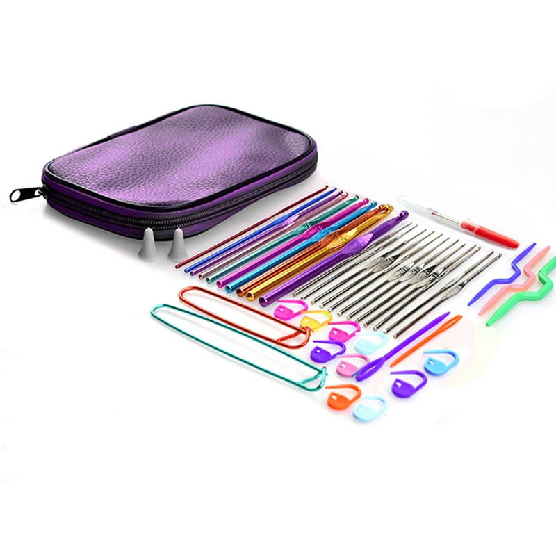 Набор крючков для вязания крючком практичный ручной набор инструментов из