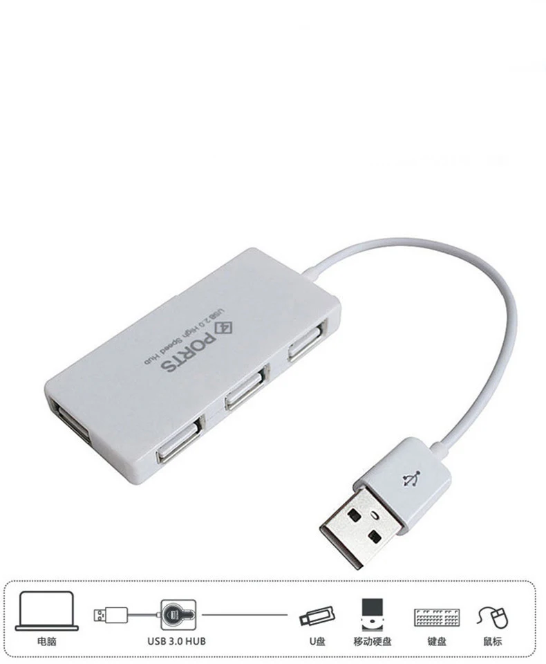 Тонкий высокоскоростной разветвитель с 4 портами USB 2 0|USB-хабы| |